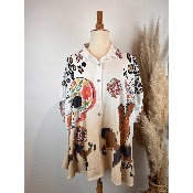 Chemise longue bohème cactus léopard grande taille