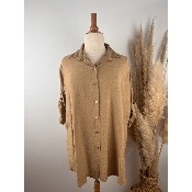 Chemise unie en crêpe de viscose grande taille