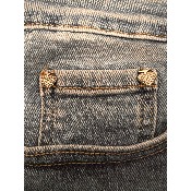 Jean coupe mom mini coeurs strass grande taille