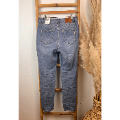 Jean étoiles brodées strass boutons Karostar bleu moyen