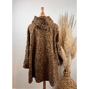 Manteau à capuche laine bouclette jusqu'au 52 grande taille  