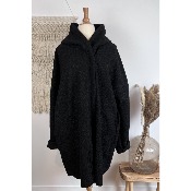 Manteau  capuche maille bouclette 56-60  grande taille