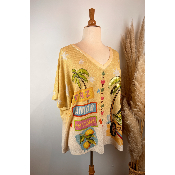Pull lurex manches courtes toucan grande taille
