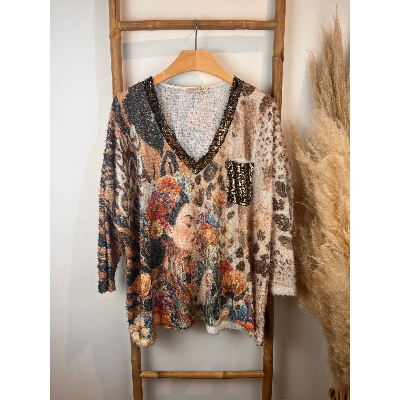 Pull maille poilue Frida grande taille