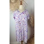 Robe imprimé lilas viscose grande taille