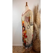 Robe longue lurex Frida fleurs grande taille