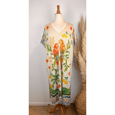 Robe longue lurex perroquets Matisse grande taille
