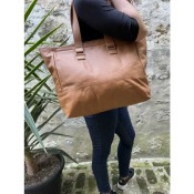 Sac cuir grand cabas zippé