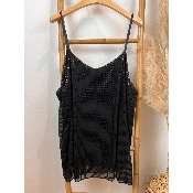 Top bretelles  sequins noirs grande taille