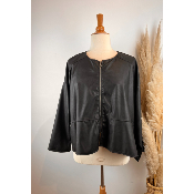 Veste courte en simili grande taille jusqu'au 56/58