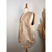 Veste sans manches suédine fourrée