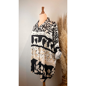 Chemise imprimé feuilles coeur grande taille 56/58