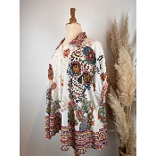 Chemise longue bohème tête de mort grande taille