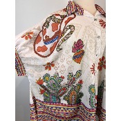 Chemise longue bohème tête de mort grande taille