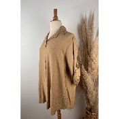 Chemise unie en crêpe de viscose grande taille