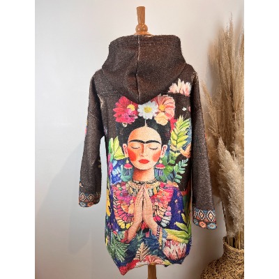 Manteau à capuche laine Frida Grande Taille