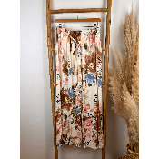 Palazzo pantalon fluide imprim� floral fleurs marrons grande taille