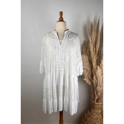 Robe bohème dentelle crochet grande taille