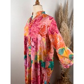 Robe longue bohème colorée coton broderie anglaise grande taille