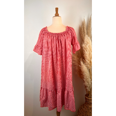Robe vichy rouge grande taille